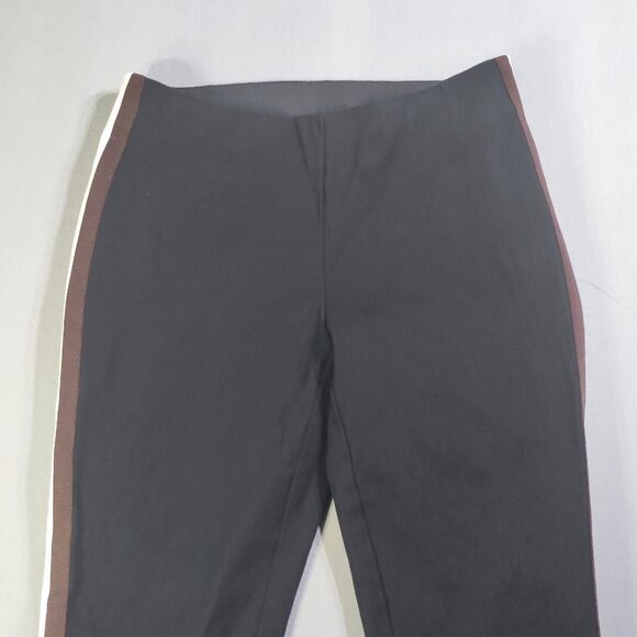 a new day pants women's size 2 black with white and brown stripes on side - Picture 2 of 13
